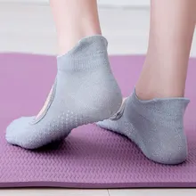 1 пара Женские хлопоковые носки для йоги балетное платье с открытой спиной с перекрестными лямками Носки для пилатеса профессиональные нескользящие спортивные носки