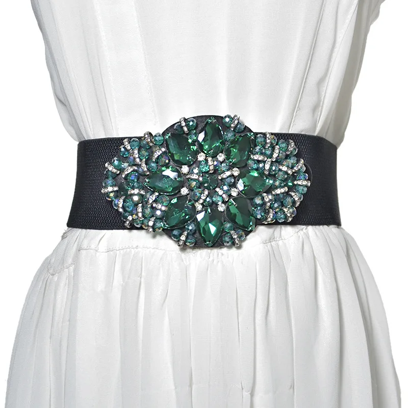 

New 2019 Women color rhinestone Cummerbunds