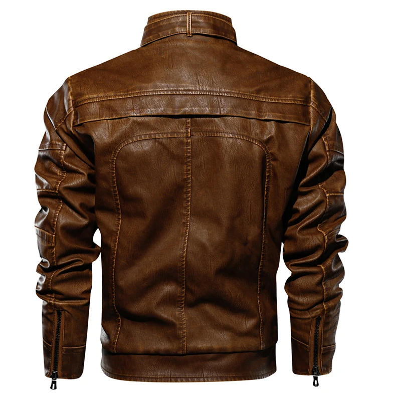 Брендовая тактическая мужская куртка из искусственной кожи, европейский размер, S-XXL, стоячий воротник, мотоциклетная кожаная куртка, Мужская куртка, jaqueta de Couro, Прямая поставка