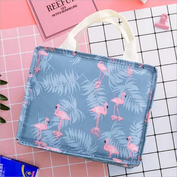 

New Fresh Insulation Cold Bales Thermal Oxford Lunch Bag Waterproof Convenient Leisure Bag Cute Flamingo Cuctas Tote