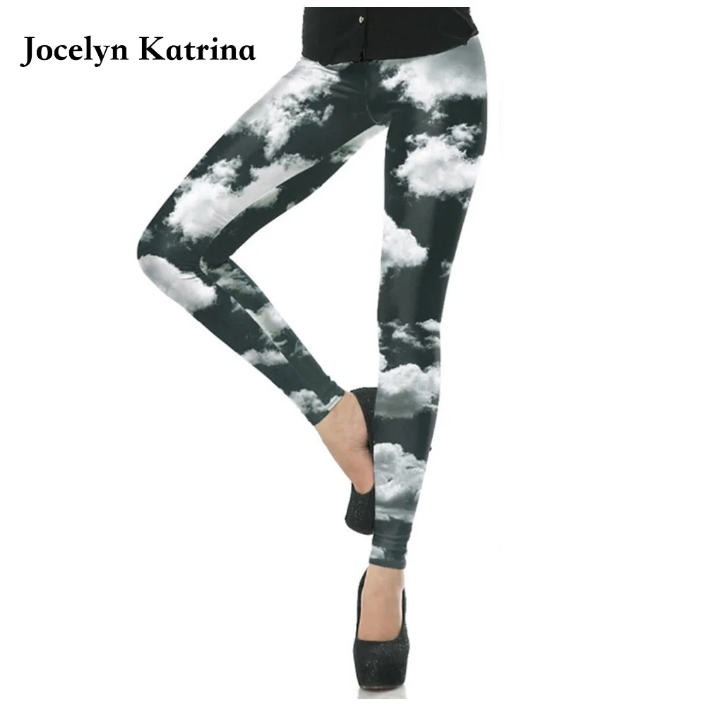 Jocelyn Катрина европейские осенние брюки высокой талией стрейч женские спортивные Yoga Штаны 3D печать Бег Колготки Штаны