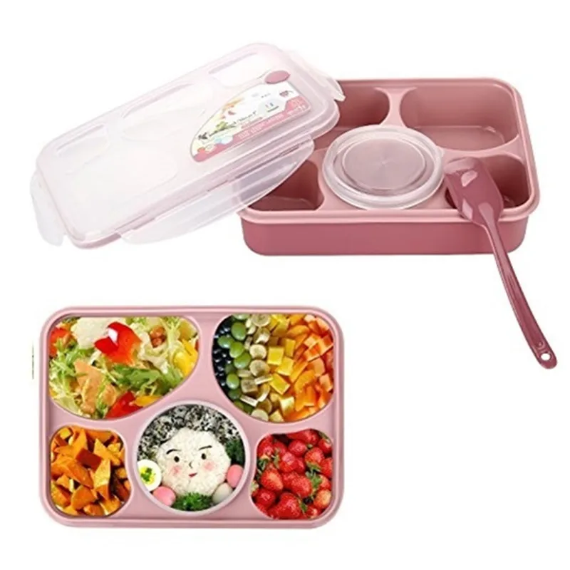 

Lunch Bento Box Container Leakproof Microwave Dishwasher Safe Lunch Box with 5 1 Separated Containers