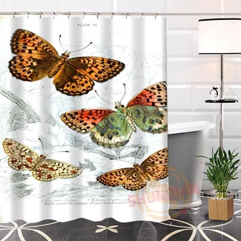 

Best Nice Custom Butterfly flowers Shower Curtain Bath Curtain Waterproof Fabric For Bathroom MORE SIZE WJY#39