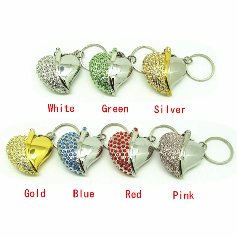 Pendrive de gran capacidad con forma de hoja de amor, memoria USB, disco Flash, 4G, 8GB, 16GB, 32GB, regalo de joyería diamantes|pen drive 4g|heart pendrivepen drive - AliExpress