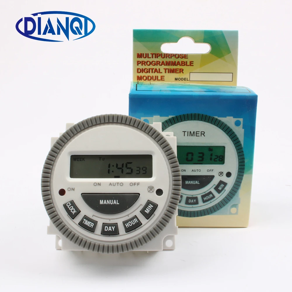 DIANQI TM619 220 в 230 в 240 В 16A контроллер цифрового таймера 7 дней в неделю программируемый таймер счетчик часов и минут cn304