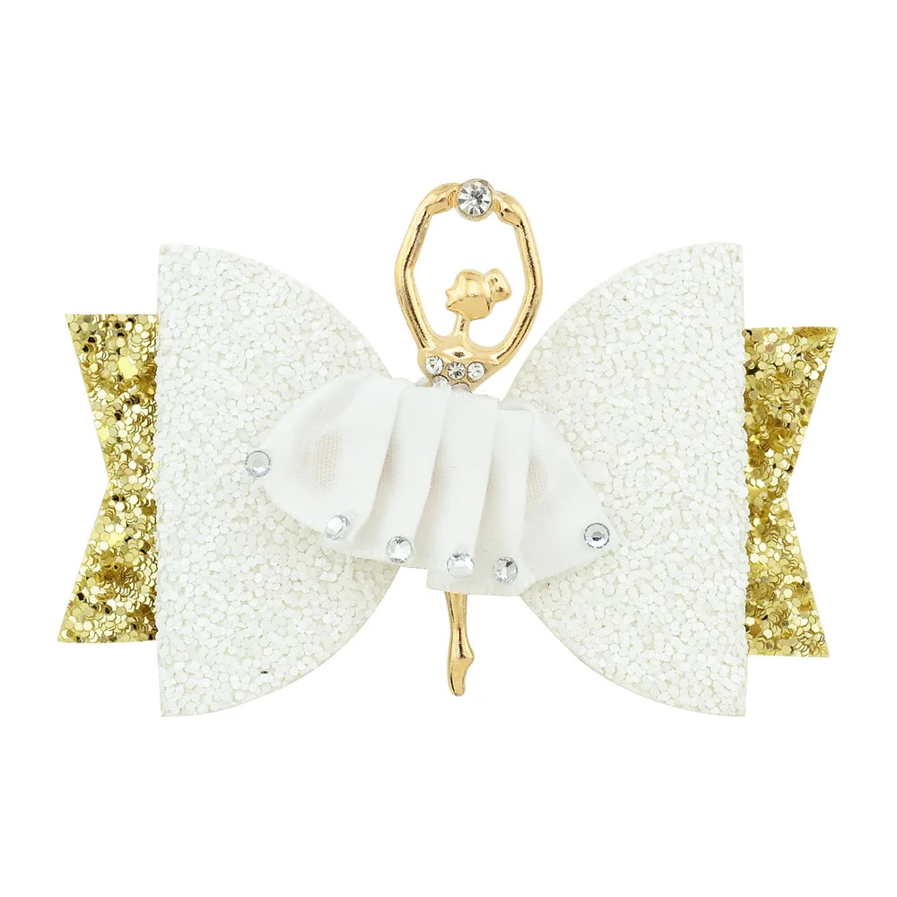

Ballerina Glitter Hair Bow Sparkly Hair Clip for Women Solid Girls Hairpin Children Kids Barrettes Hair Accessories