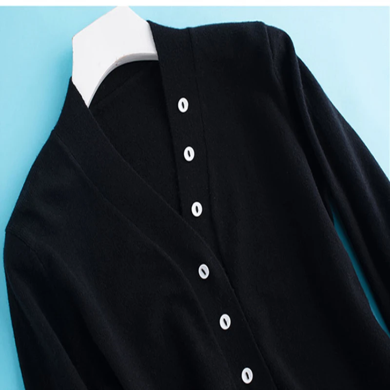 Knitted Cardigan Women  Long Sleeve V-Neck Women's Sweater Cardigan Female Single Button 2019 Spring Autumn Women Knitted 