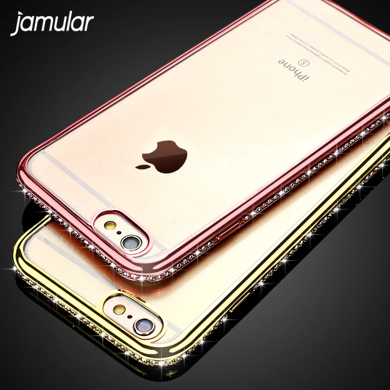Buy Bling Rhinestone Case For iPhone X XS MAX XR 6s 5S SE Ultra Thin Clear Soft