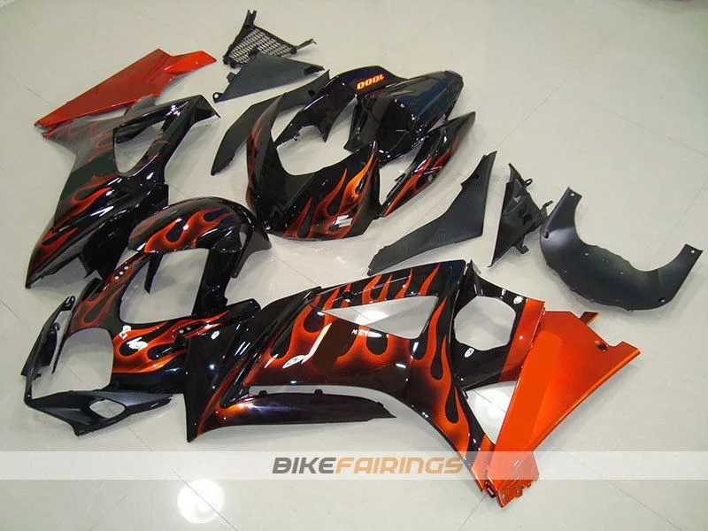 

TOP New Motorcycle Fairings kit Fit For Suzuki GSXR1000 K7 2007 2008 GSXR-1000 07 08 ABS Bodywork set orange Flame