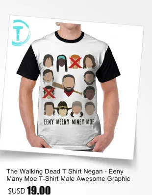 Twd футболка Negan-The Walking Dead, футболка большого размера, полиэстер, графическая футболка, забавная летняя футболка с принтом