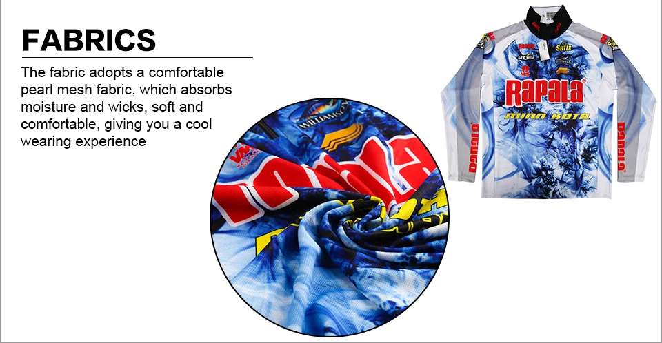 Rapala брендовая одежда для рыбалки быстросохнущая Солнцезащитная рыболовная рубашка анти-УФ одежда для соревнований рыбалки с длинным рукавом