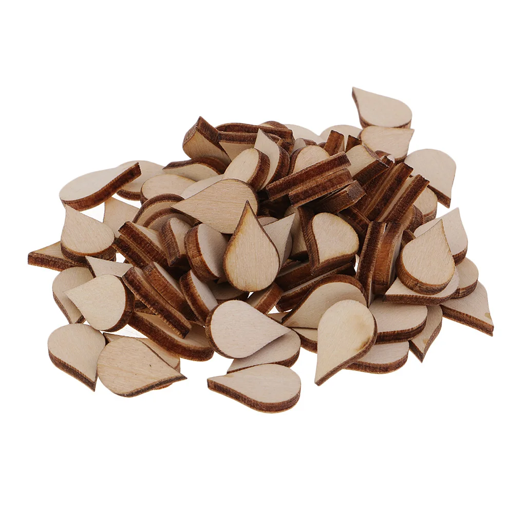 Wooden MDF Drop Shapes Craft Blank Wood Embellishment for Scrapbooking Wedding Party Baby Feet Christmas Decorations DIY