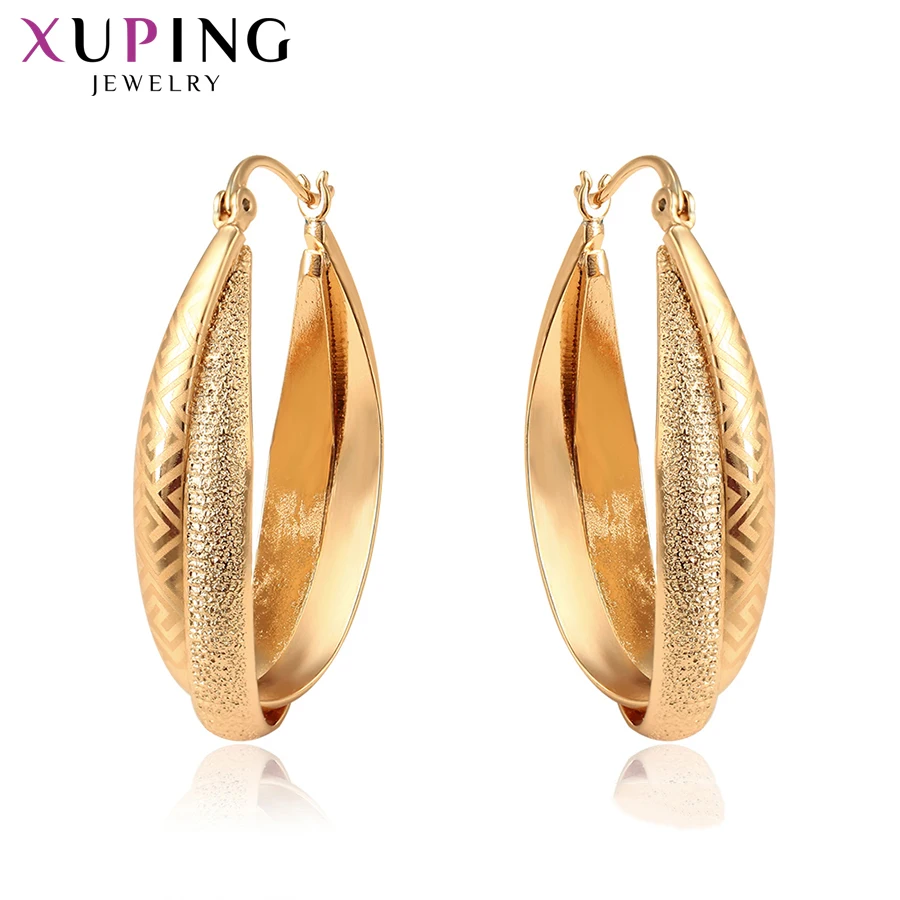 

Xuping Fashion Jewelry Temperament Elegant Gold-color Plated Hoops Earrings for Women Christmas Gifts S125.8-97792