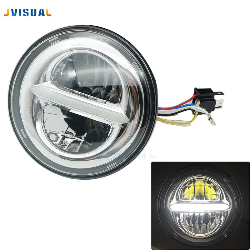 For Harley Davidson Road King FLSTF Headlight 7 inch LED H4 White DRL 7