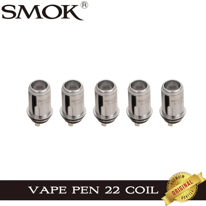 

Original SMOK Vape Pen 22 Coil 0.25ohm 0.3ohm Head Vape Pen 22 X4 Core 0.4ohm For Electronic Cigarette Vape Pen 22 Vaporizer