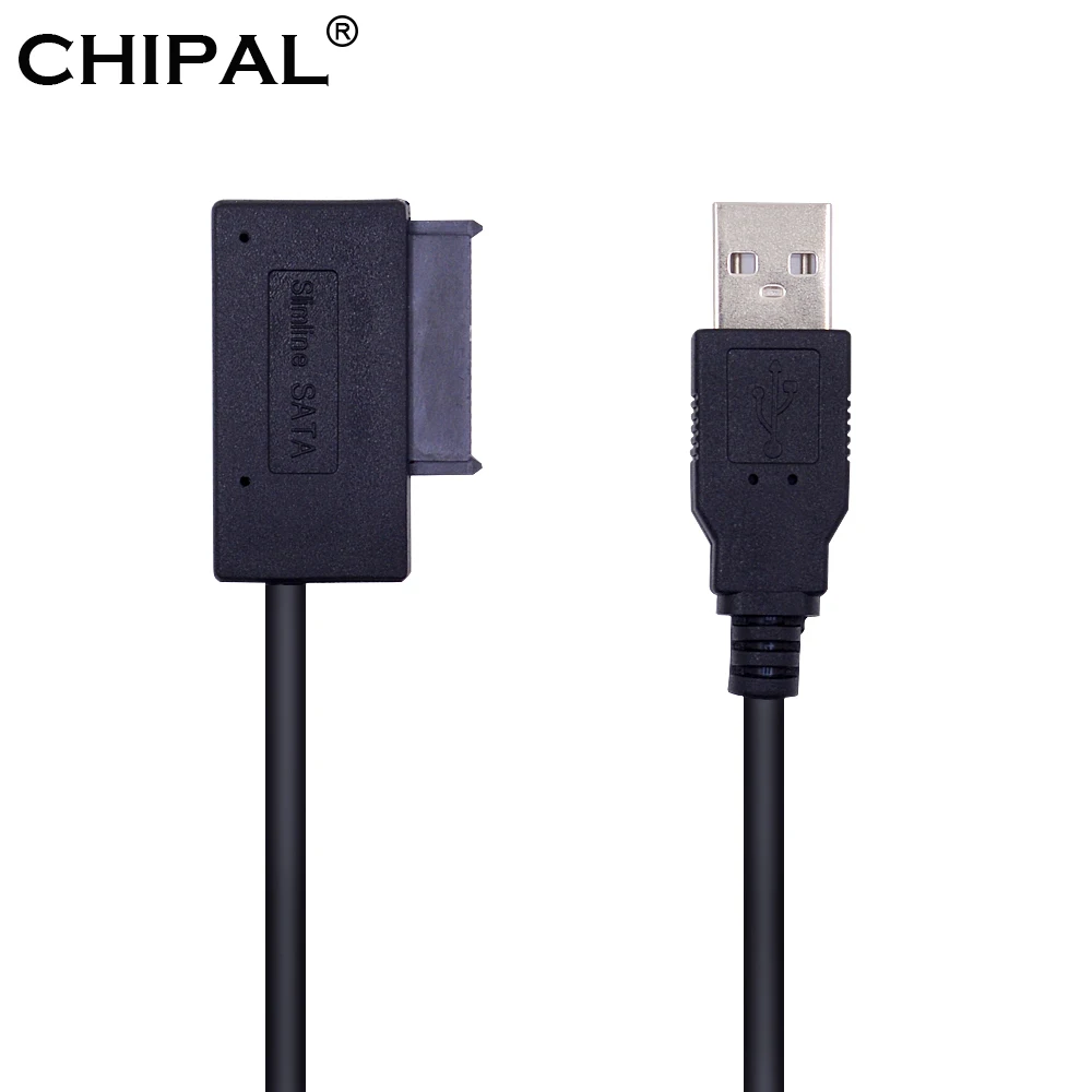 CHIPAL USB 2.0 to Mini Sata II 7+6 13Pin Adapter Converter Cable steady style for Laptop CD/DVD ROM Slimline Drive HDD CADDY