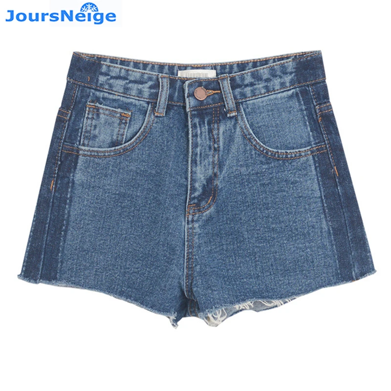 color block high waisted shorts