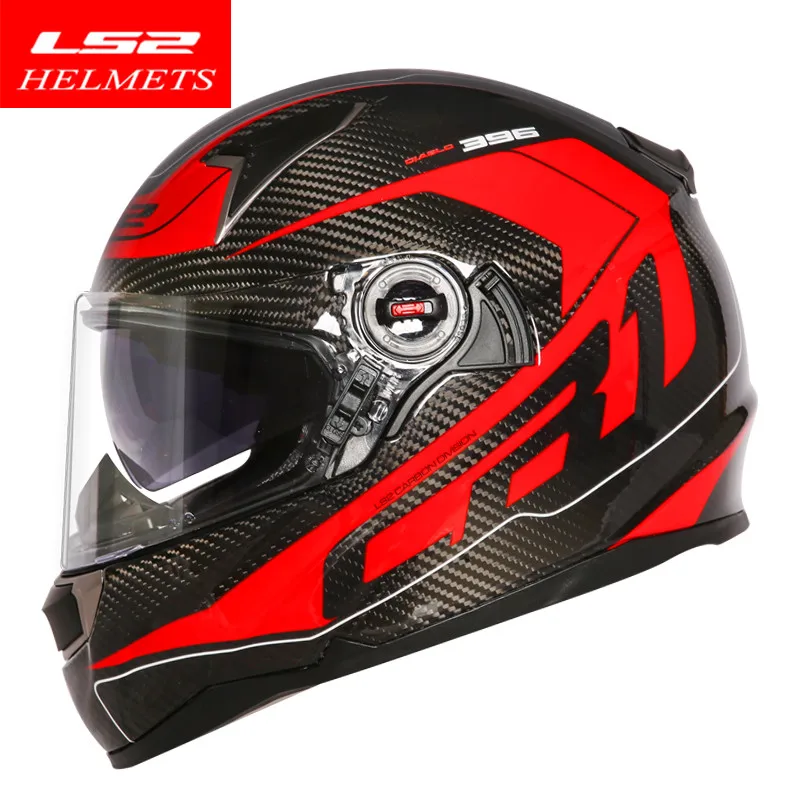 Casco LS2 FF396 12 к 3 к карбоновый мотоциклетный шлем rcycle LS2 CT2 Полнолицевые Шлемы casco мотоциклетный шлем без насоса FF323 тот же материал - Цвет: 3K red frequency