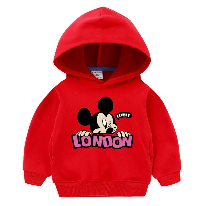 

Spring Autumn warm velvet baby tops boys hooded sweatshirt tee kids t shirt children clothes mickey cartoon miki 2 to 11 yrs