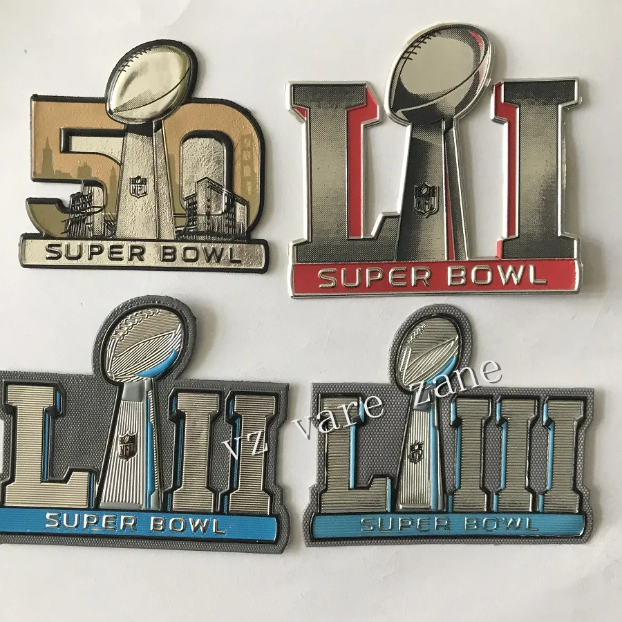 

Iron on 2016 2017 2018 2019 Super Bowl 50 LI LII LIII Plastic Jersey Patch Hot pressing lot