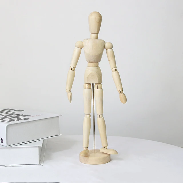 Wooden Human Mannequin Model Decoration Wooden Dolls Joint Hand Home