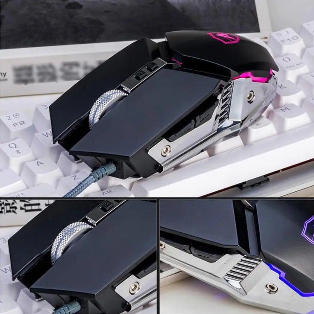 USB проводной 6-key игровая Механическая мышь Поддержка 800/1200/2400/3200 Регулируемый Точек на дюйм для портативных ПК