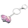 WEVENI-porte-clés Vintage en acrylique rose, bijoux de mode classique, pour femmes et filles, sac de voiture, décoration pendentif, cadeau ► Photo 3/6