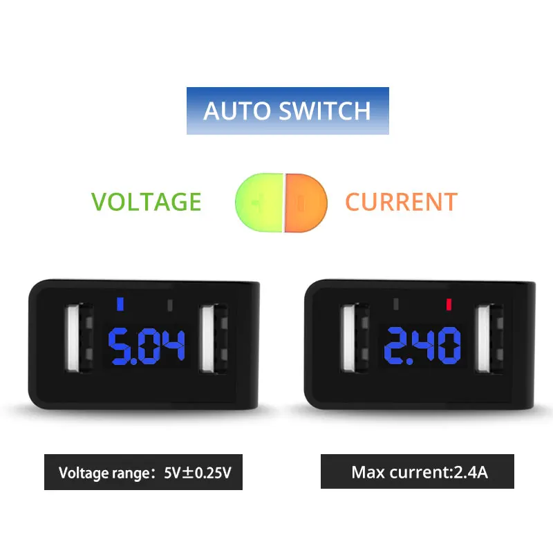Зарядное устройство со светодиодным дисплеем 2 USB порта макс. 4 А|2 port wall charger|wall