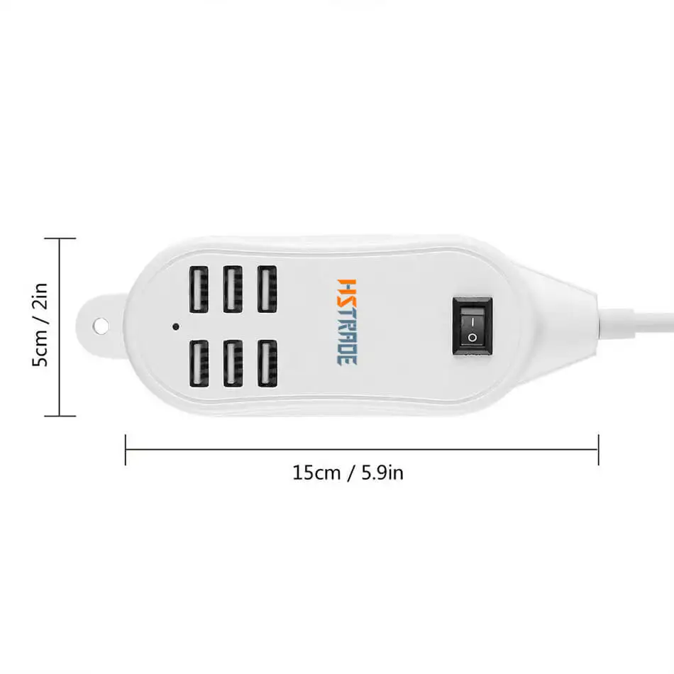 Hstrade 6 Порты USB Зарядное устройство для IPhone IPad Samsung несколько стены зарядки 5 В/3A ЕС