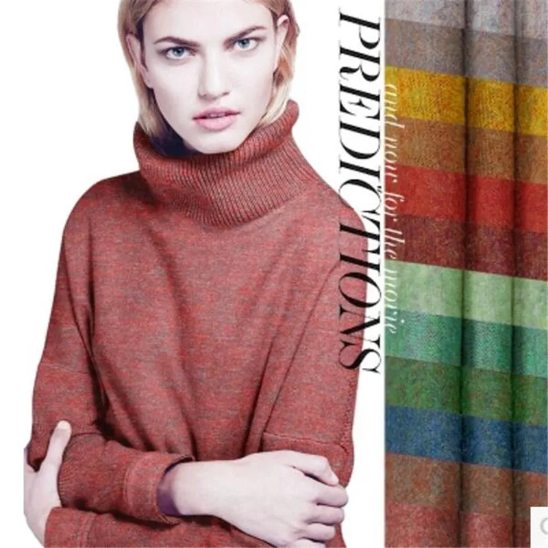 

Elastic double sides wool knitted fabric cashmere fabric 280grams per meter