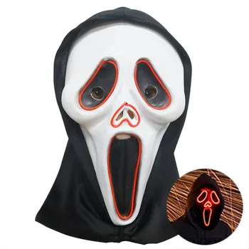 

New Halloween Mask Horror Skull Glow Scream Mask Halloween Party Horror Scary Mask Adult Mask Makeup Party Mask 2019 Top