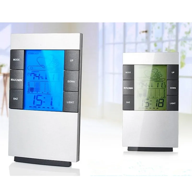Бытовой цифровой ЖК-гигрометр с дисплеем термометр измеритель температуры и влажности Часы-календарь будильник