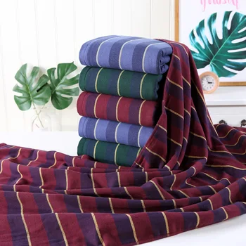 

Simple striped pure cotton gauze bath towels 3 colors can be selected 70*140cm beach towel towels bathroom
