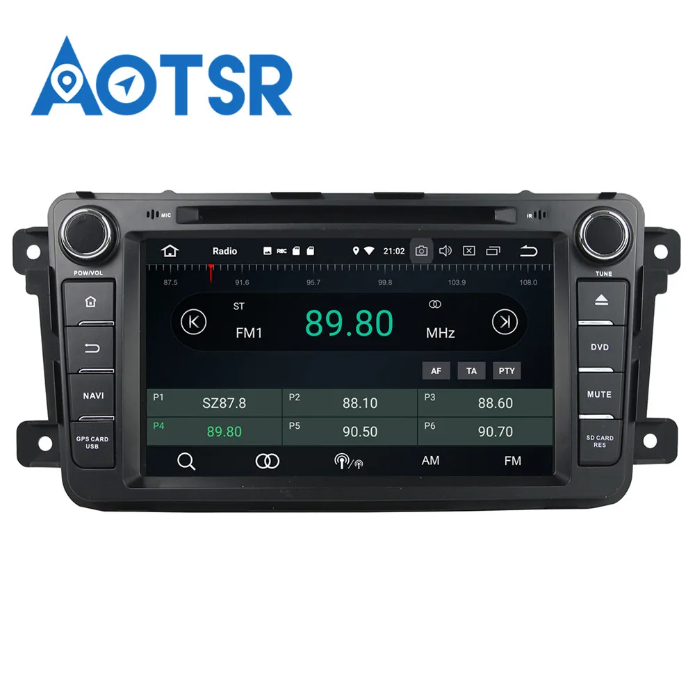 Discount Android 8.0 8 Core Car DVD Player GPS Navigation For Mazda CX-9 2012-2013 Multimedia HeadUnit stereo tape recorder 2 din radio 7