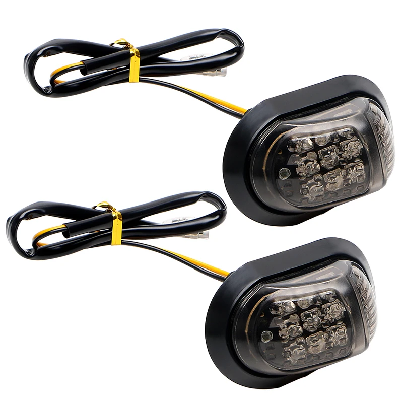 

1 Pair 12V Motorcycle LED Turn Signal Light Black Motorbike 9LED Turn Signals Flashing Indicators Yellow Motorcycle Accessories