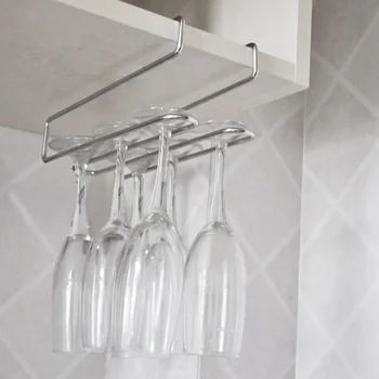 

304 stainless steel nail free wine cup rack rack European cup frame hanging upside down glass cup holder