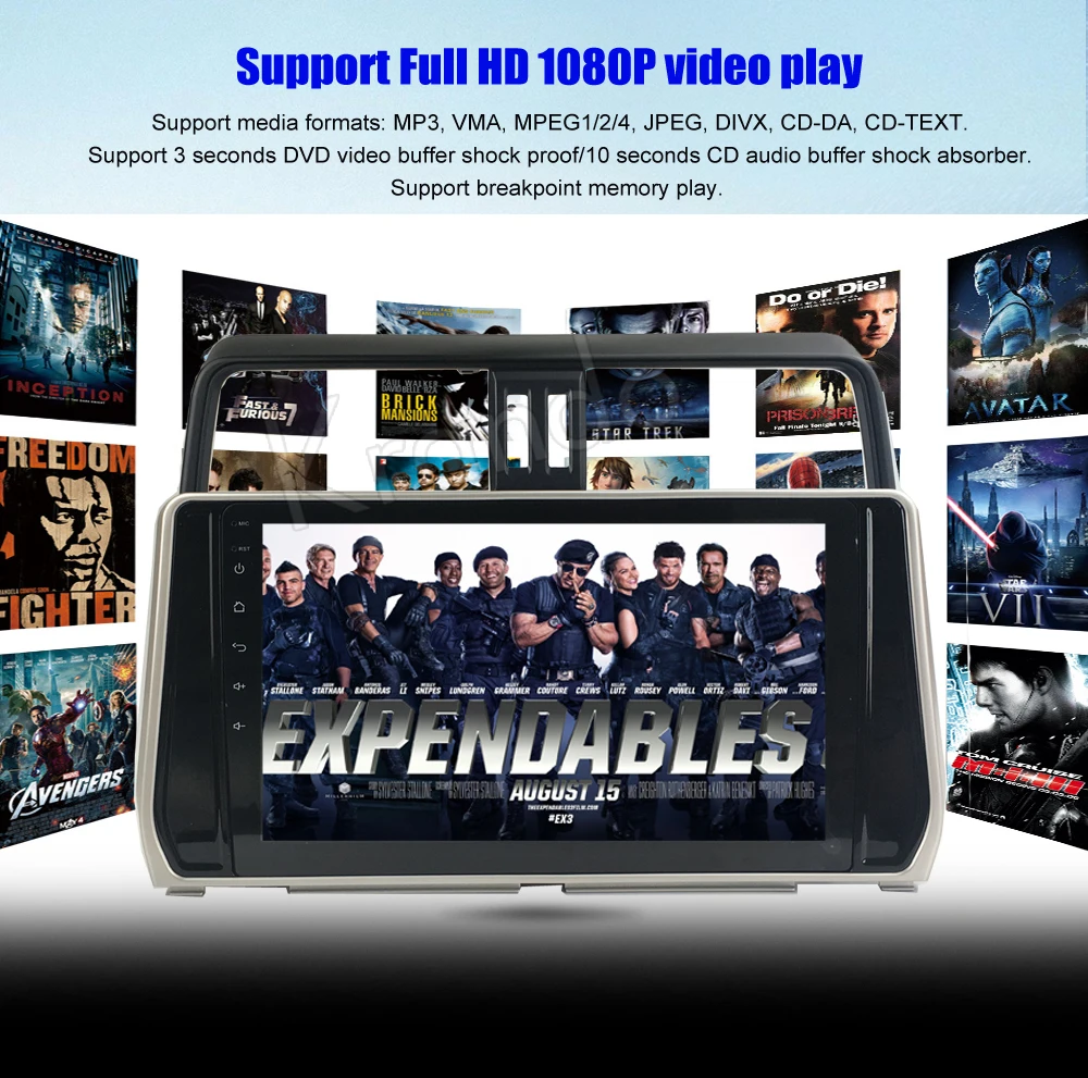 krando android car radio audio player for toyota prado 2018 multimedia navigation system (12)