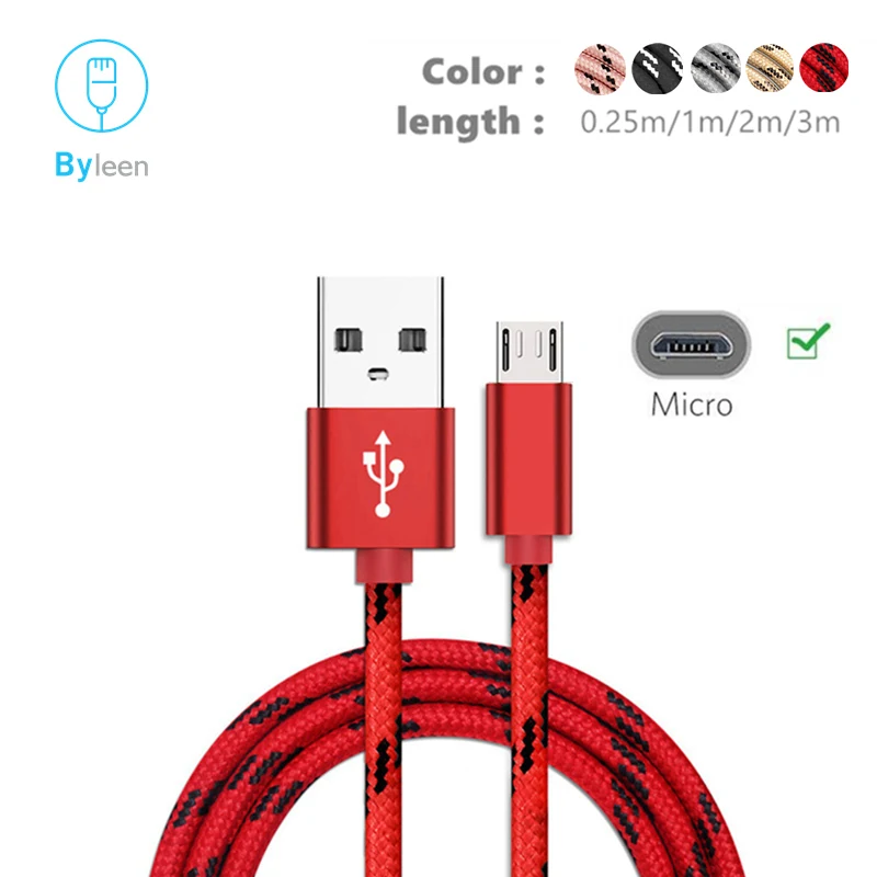 3 м 2 м длинный Android V8 5Pin Micro USB быстрая зарядка USB кабель для samsung Galaxy J3, J5, J7 года для samsung S6 S5 S6Edge S7 Edge - Цвет: Красный