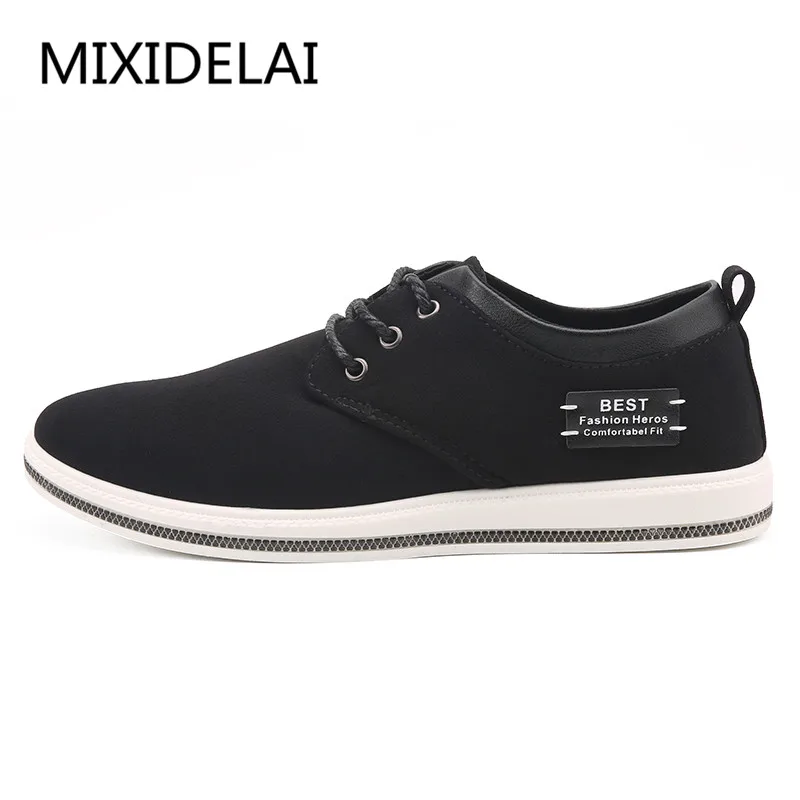 Brand Shoes Men Large Sizes 39-47 Mens Shoes Casual Lace Up Fashion flats Sneakers Men Black Men Shoes Leather Footwear