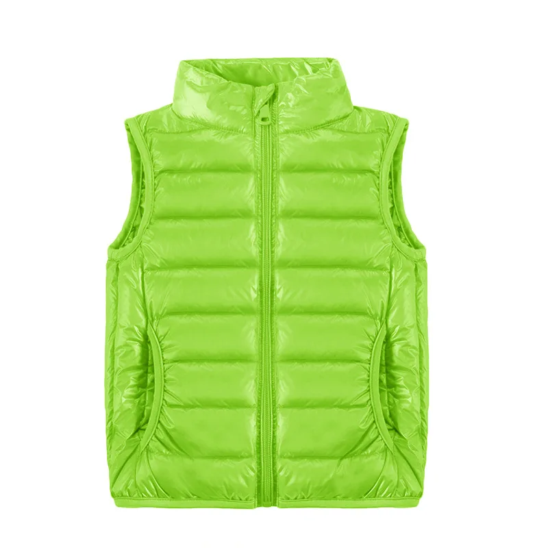 Comprar 2019 nuevos chalecos para niños invierno Ultra ligero blanco pato abajo chaleco abrigos niños niñas chaqueta sin mangas niños chaleco cálido a prueba de viento
