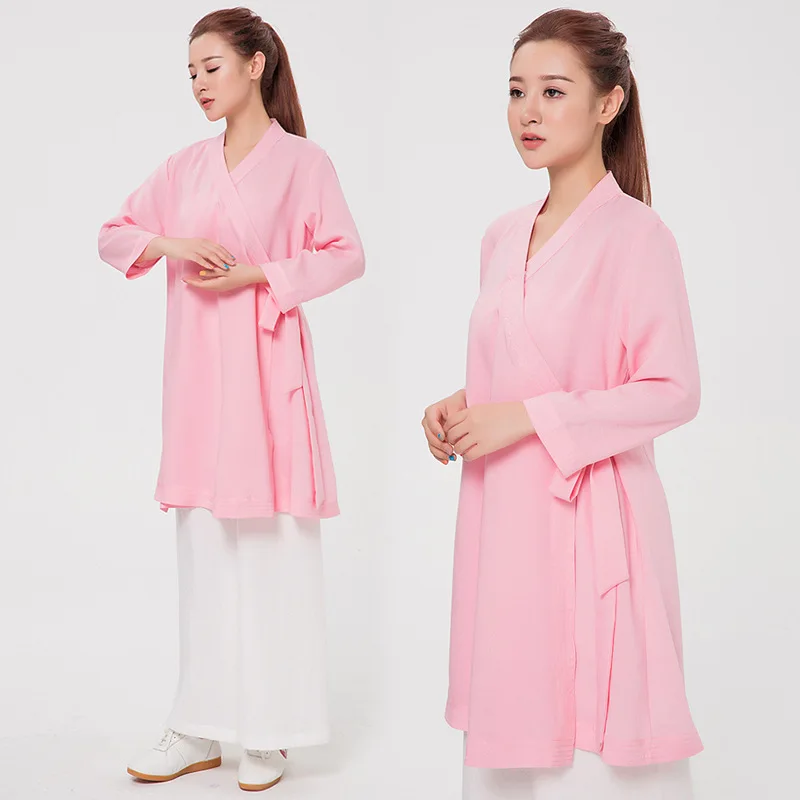 

Men women Outdoor Climbing Dance Tai Chi Yoga Running Flax Oblique Sleeve Chinese Traditional Clothes KongFu Shirt Pants Suits