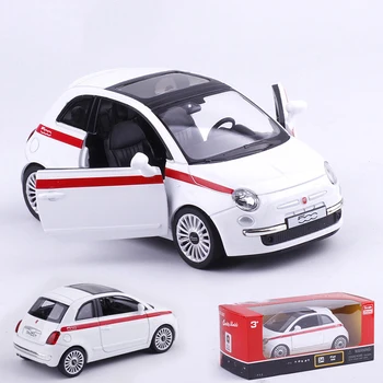 

White 1/36 Fiat 500 Car Models Pull Back With Openable Doors Collections Gifts Toys Alloy and Plastic