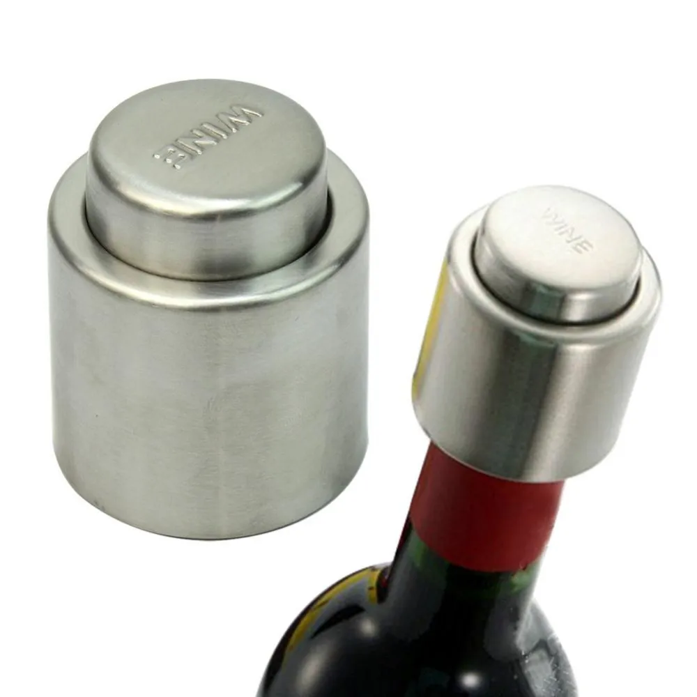 1PCS Bottle Stopper Stainless Steel Red Wine Stopper Vacuum Sealed Wine