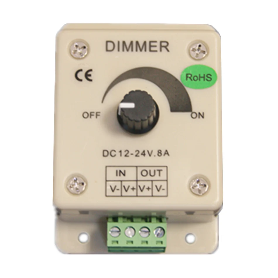 LED Dimmer dedicated DC 12V 24V 8A Single Color LED Controller 96W Adjustable Brightness Controller For