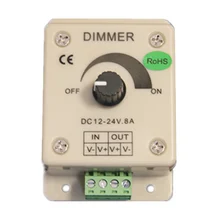 LED Dimmer dedicated DC 12V 24V 8A Single Color LED Controller 96W Adjustable Brightness Controller For LEDs Lights