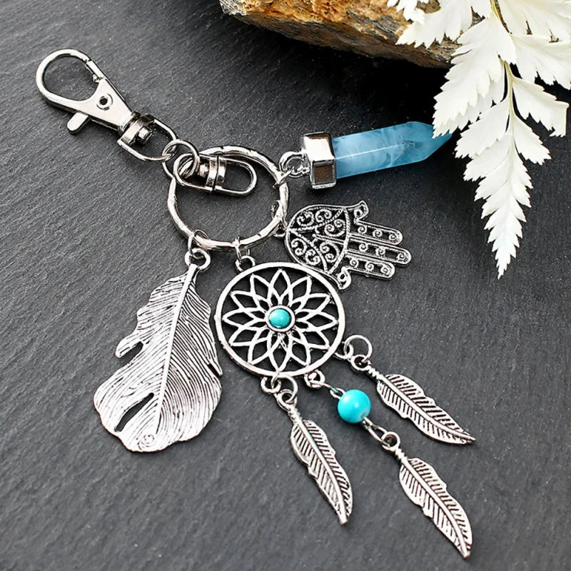 

Small Handmade Feather Dream Catcher Keyring Keychain Decor Car Bag Hanging Decoration Pendant New Year Dreamcatcher Gift