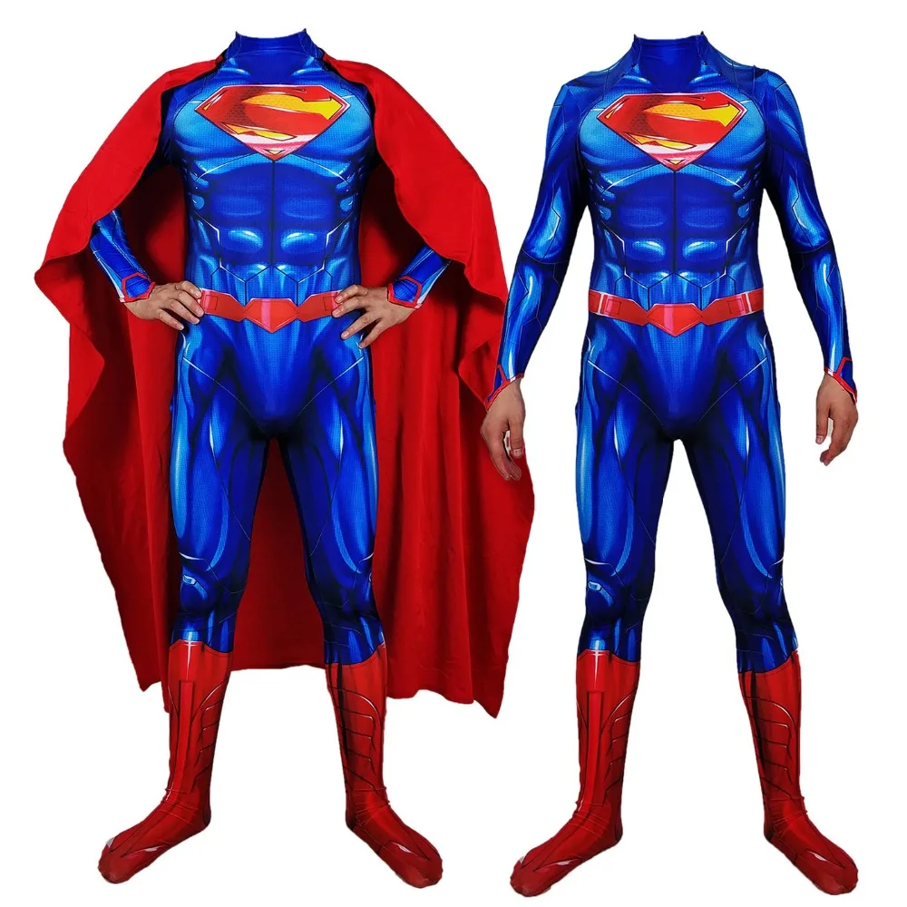 Superman Costume New 52 Version Superman Cosplay Zentai Suit For Adult//Kids