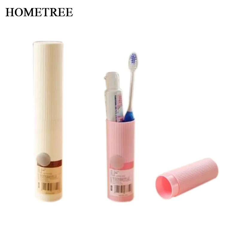 

HOMETREE 1 Pc Cylindrical type Portable Travel ToothBrush Box Student Traveling Tooth Brush Box Bathroom Accessories Sets H700