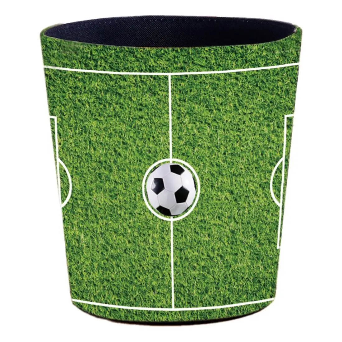 

HIPSTEEN 25 X 20 X 27cm 10L Waterproof Leather Trash Bin Waste Container Garbage Can Dustbin Household Waste Bin -Football Field