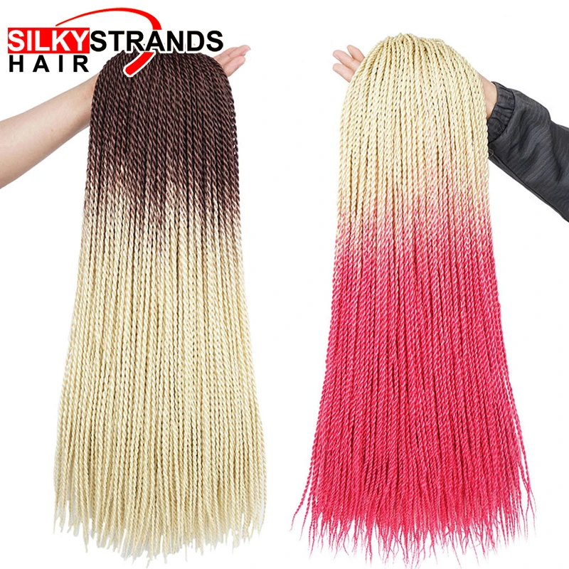 

Ombre Crochet Senegalese Twist Crochet Braids Hair 24'' Synthetic Ombre Hair For African Woman Ombre Braiding Hair Extensions